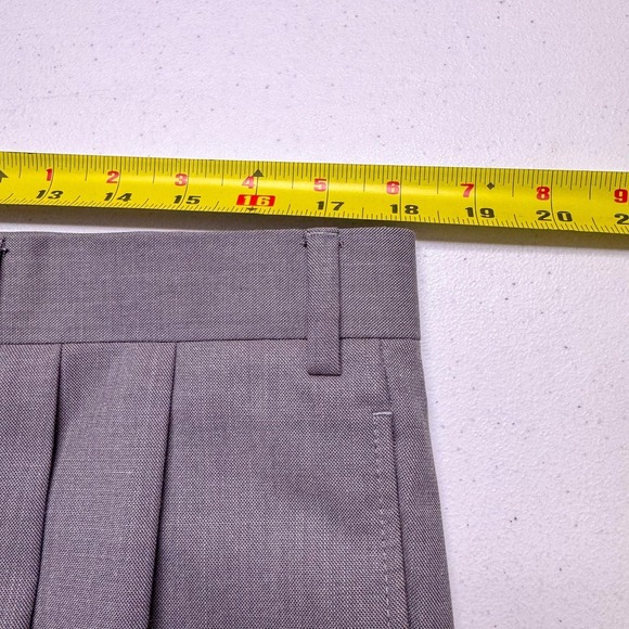 Lauren Ralph Lauren Pants Mens 36x29 Gray Polyester Pleated Cuffed Dress Slacks - Picture 9 of 12